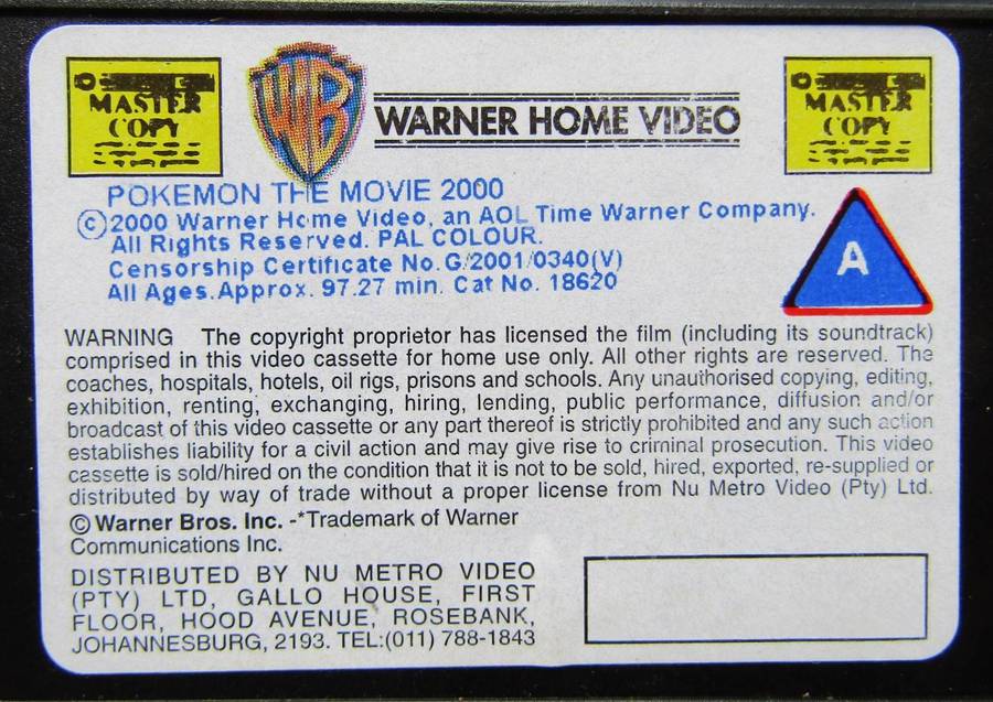 Pokemon - The Movie 2000 - VHS Tape