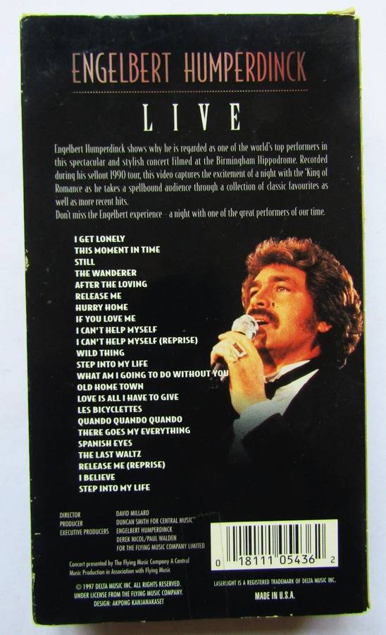 Engelbert Humperdinck Live - VHS Video Tape (1997)