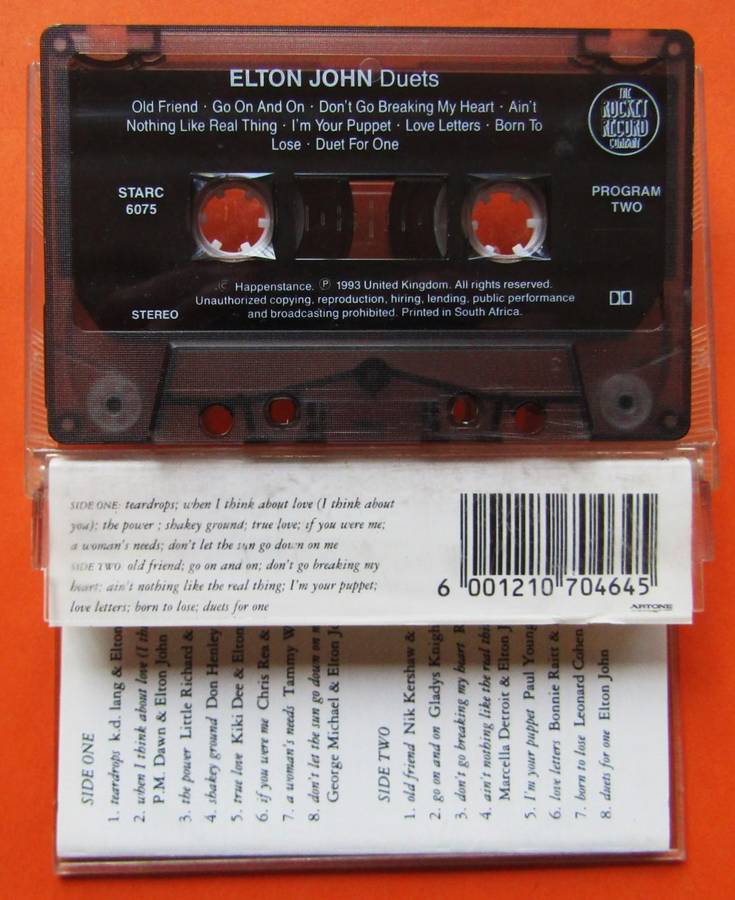 Elton John - Duets - Cassette Tape (1993)