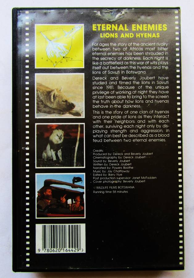 Eternal Enemies - Lions and Hyenas - VHS Video Tape