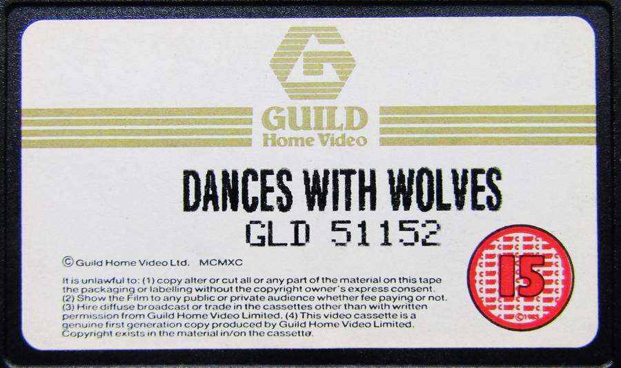 Dances with Wolves - Kevin Costner- Movie VHS Tape (1992)