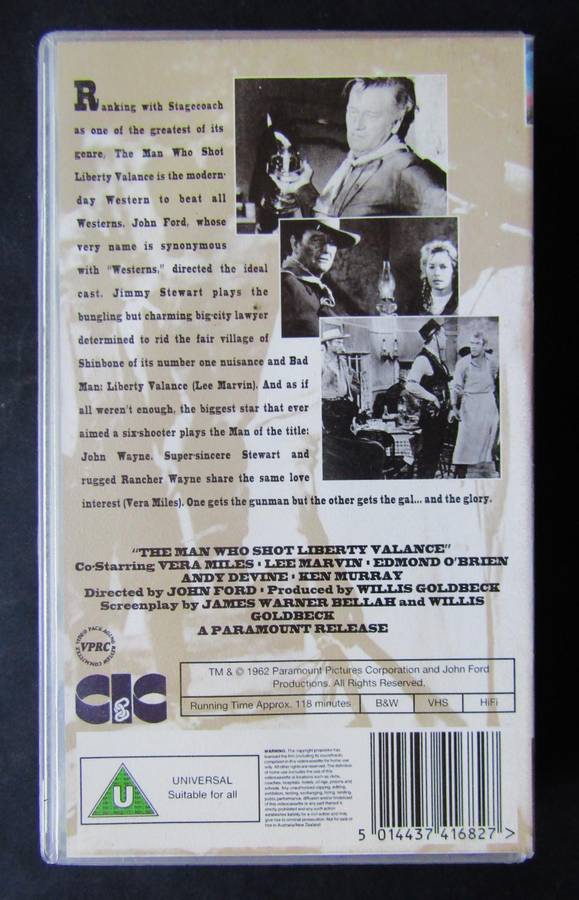 The Man Who Shot Liberty Valance - Western Movie VHS Tape