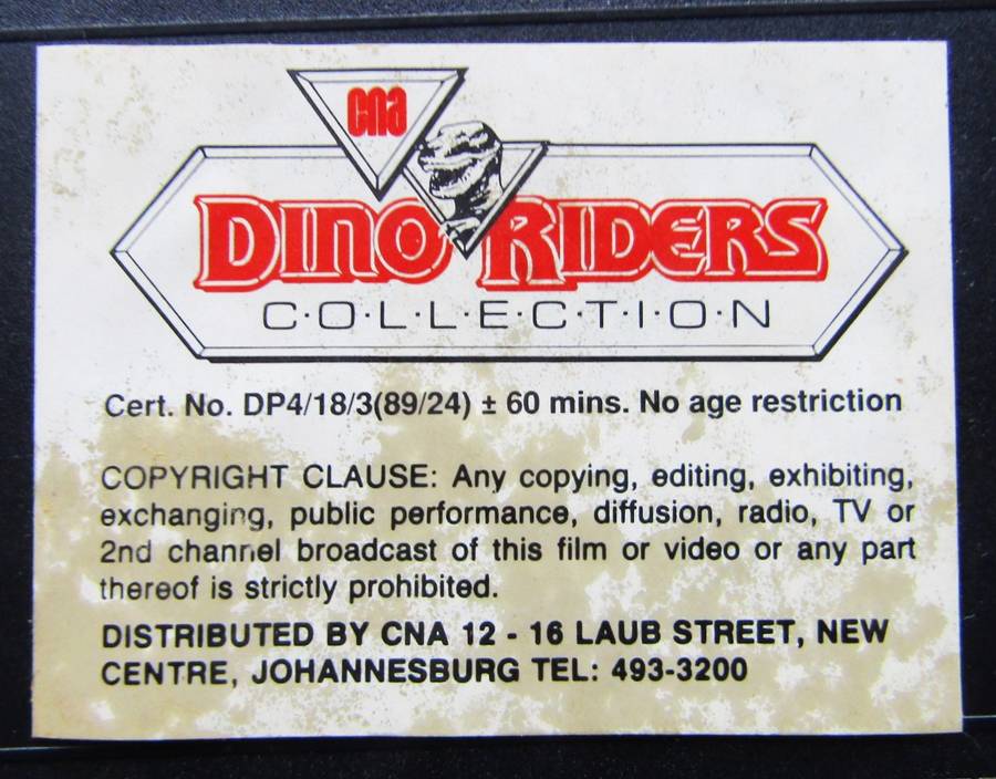 Dino Riders - Volume 1 - VHS Video Tape (1989)