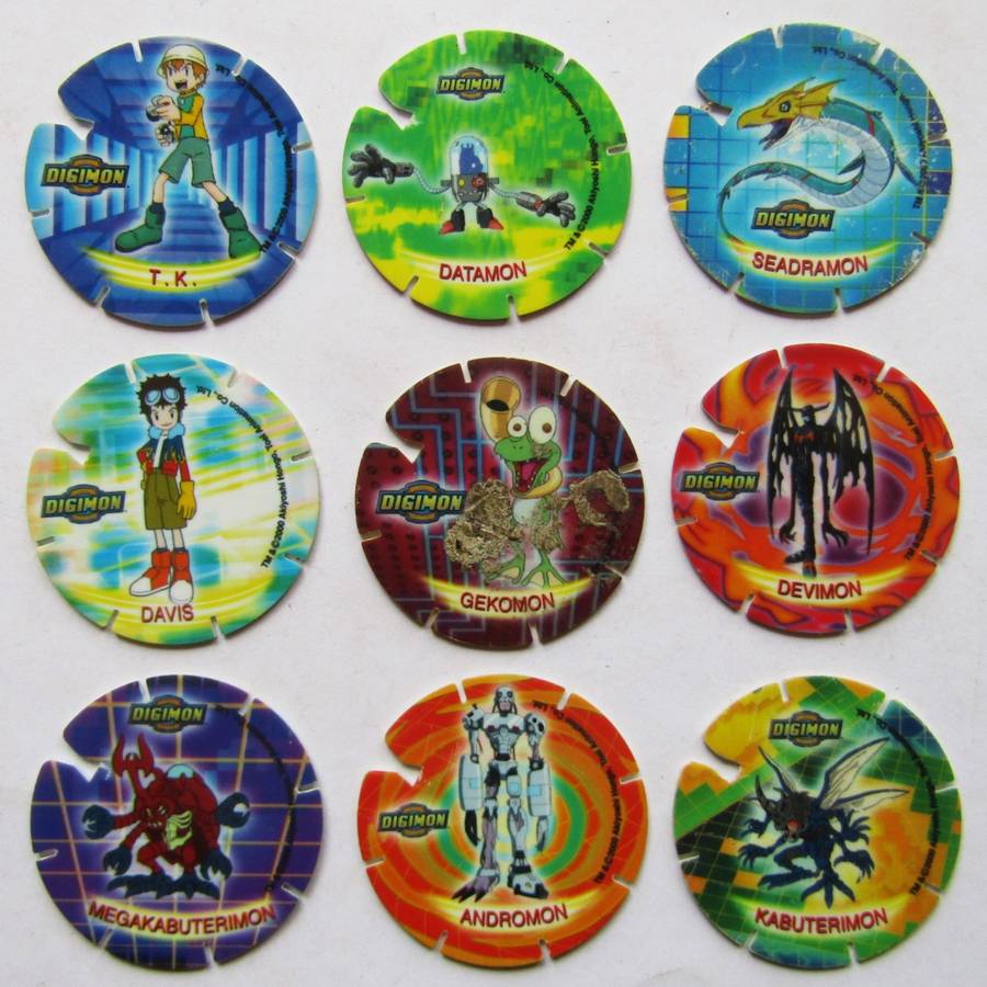 Lot of 9 Digimon Tazos by Simba