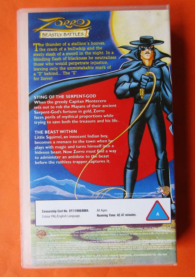 Zorro - Beastly Battles - VHS Video Tape (1998)