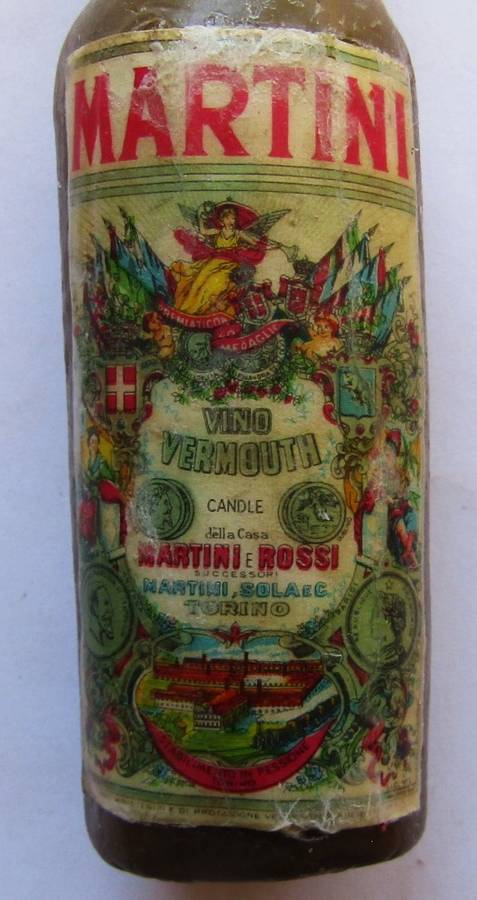 Old Martini Bottle Shaped Candle