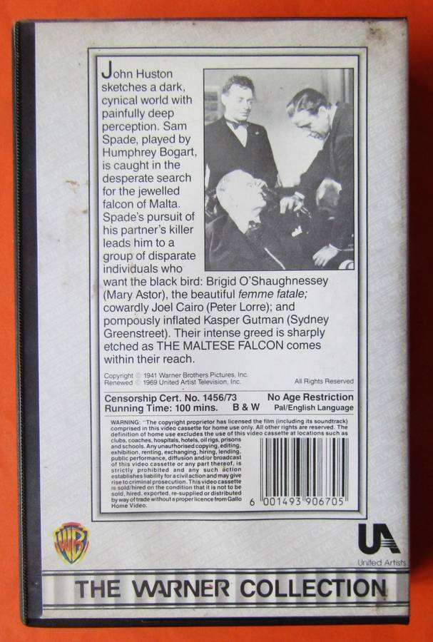 The Maltese Falcon - Humphrey Bogart - Movie VHS Tape