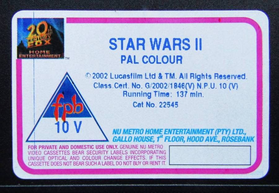 Star Wars II - Attack of the Clones - Movie VHS Tape (2002)