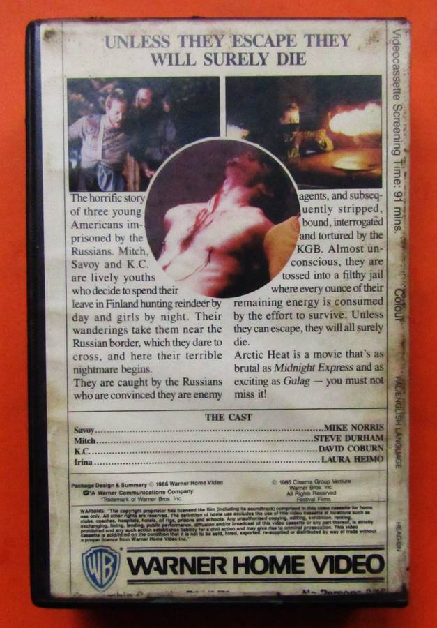 Artic Heat - Action Movie VHS Tape (1986)