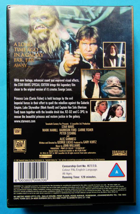 Star Wars - Special Edition - Movie VHS Tape (1997)