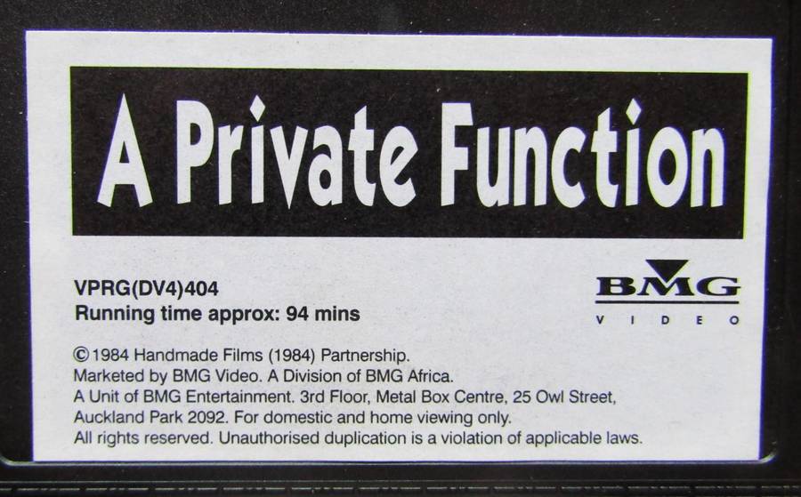 A Private Function - Movie VHS Tape (1996)