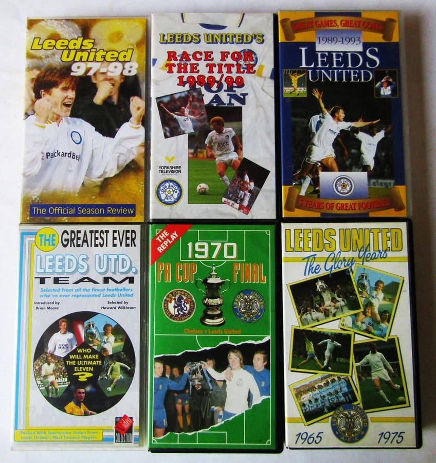 Lot of 24 Old Leeds United Football Club VHS Video Tapes