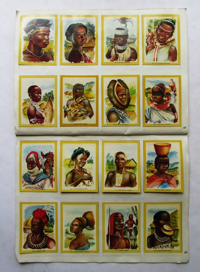 1972 Large Naturama Flowers, Animals and African Tribes Sticker Card Album