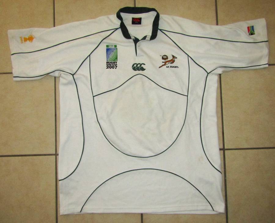 2007 World Cup White Springbok Rugby Jersey - XL Size