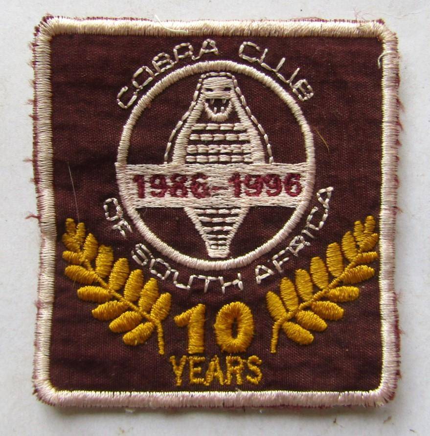 Lot of 5 Cobra Club of SA Patch Badges