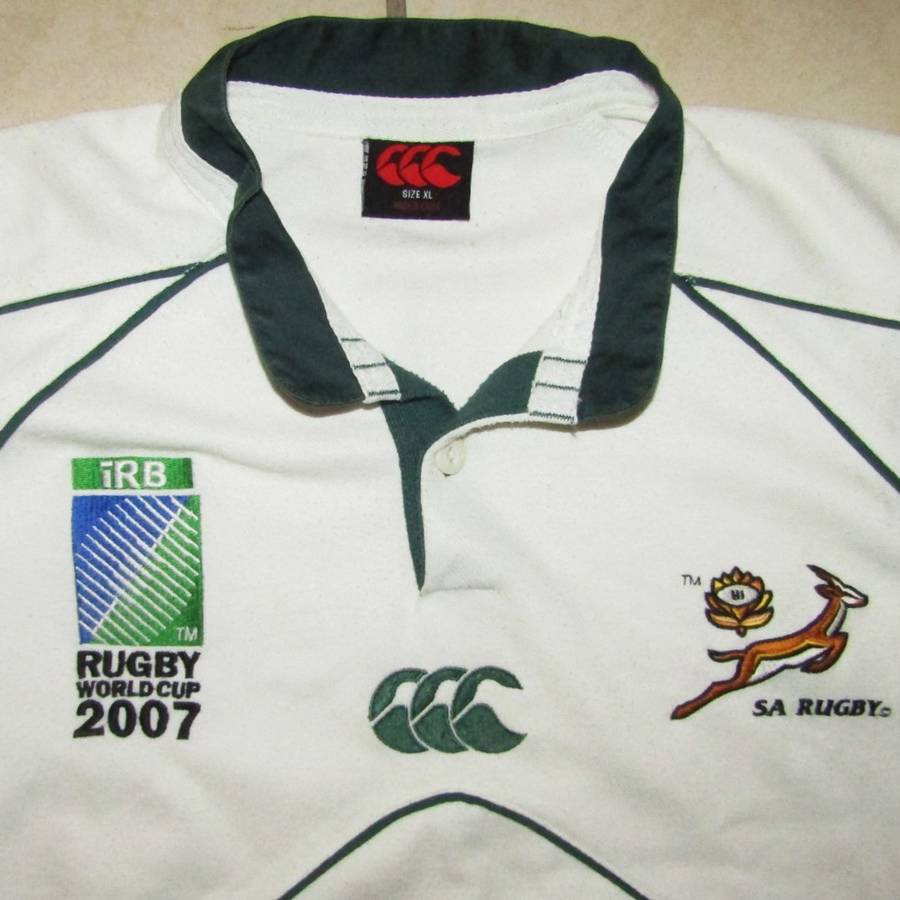 2007 World Cup White Springbok Rugby Jersey - XL Size