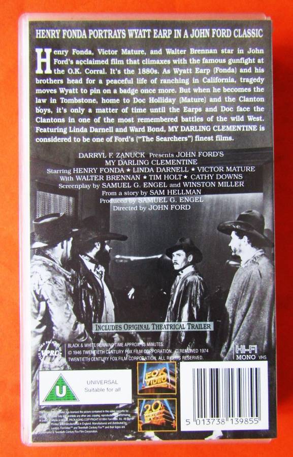 My Darling Clementine - Western Movie VHS Tape