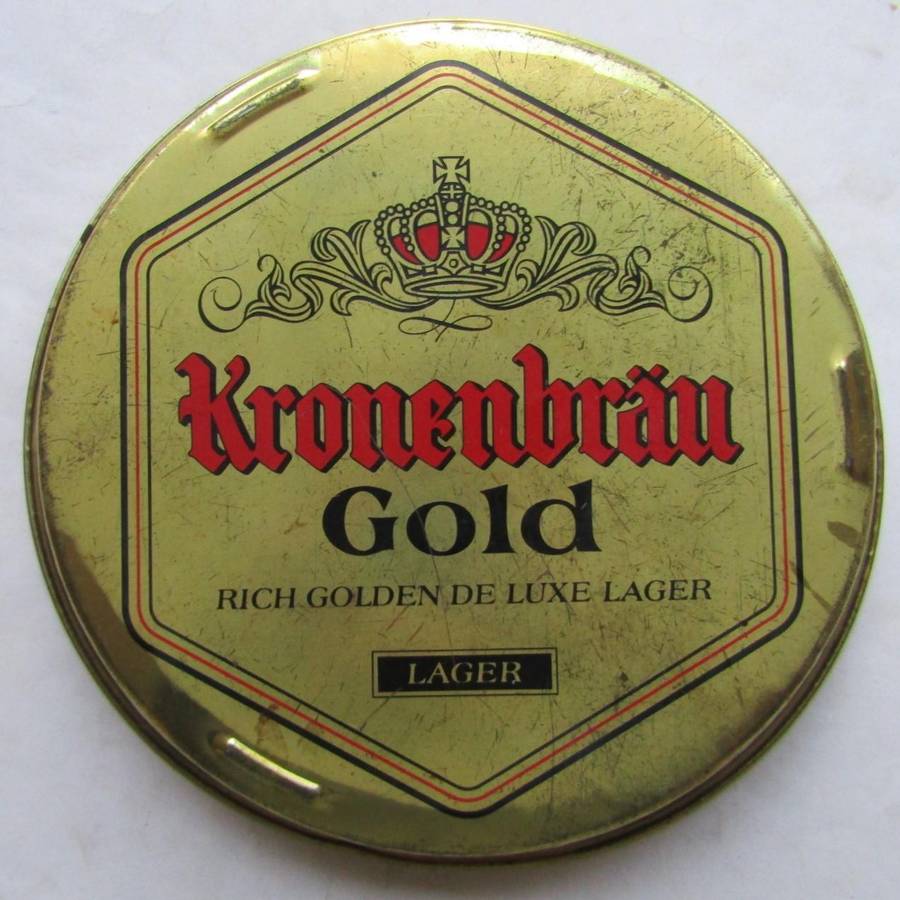 Old Kronenbrau Gold Beer Metal Bar Tray