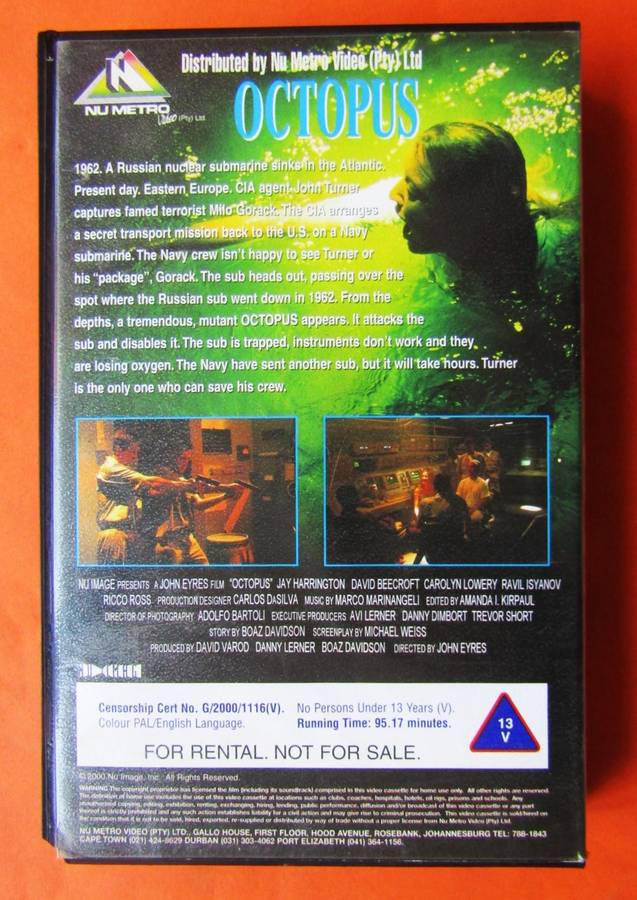 Octopus - SciFi Horror Movie VHS Tape (2000)