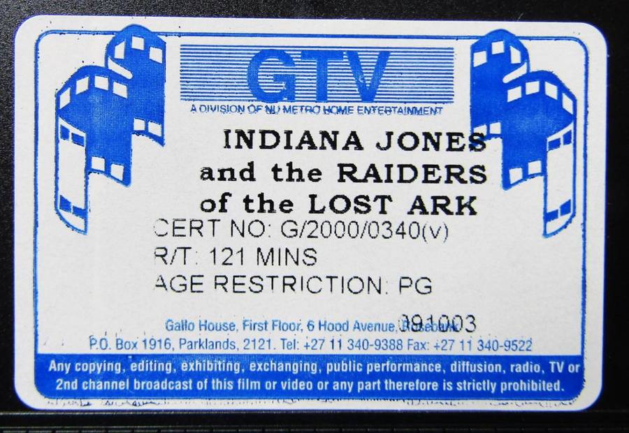 Indiana Jones and the Raiders of the Lost Ark - Movie VHS Tape (2000)