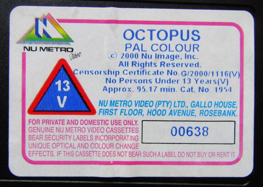 Octopus - SciFi Horror Movie VHS Tape (2000)