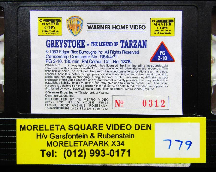 Greystoke: The Legend of Tarzan - Movie VHS Tape (1996)