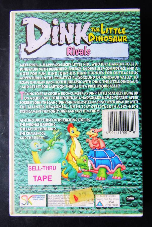Dink the Little Dinosaur - TV Series VHS Tape (1993)
