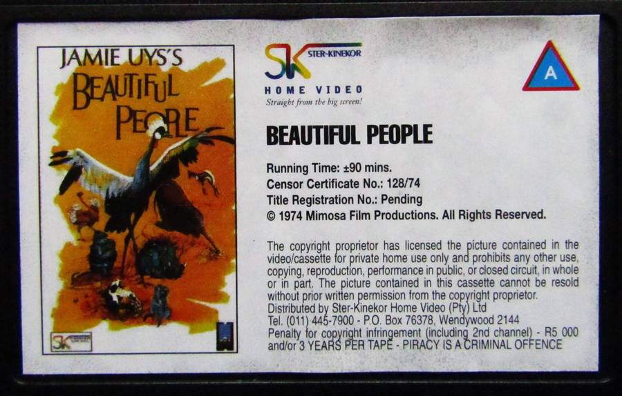 Beautiful People - Jamie Uys - Movie VHS Tape