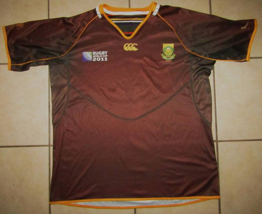 2011 World Cup Brown Springbok Rugby Jersey - Size XXL
