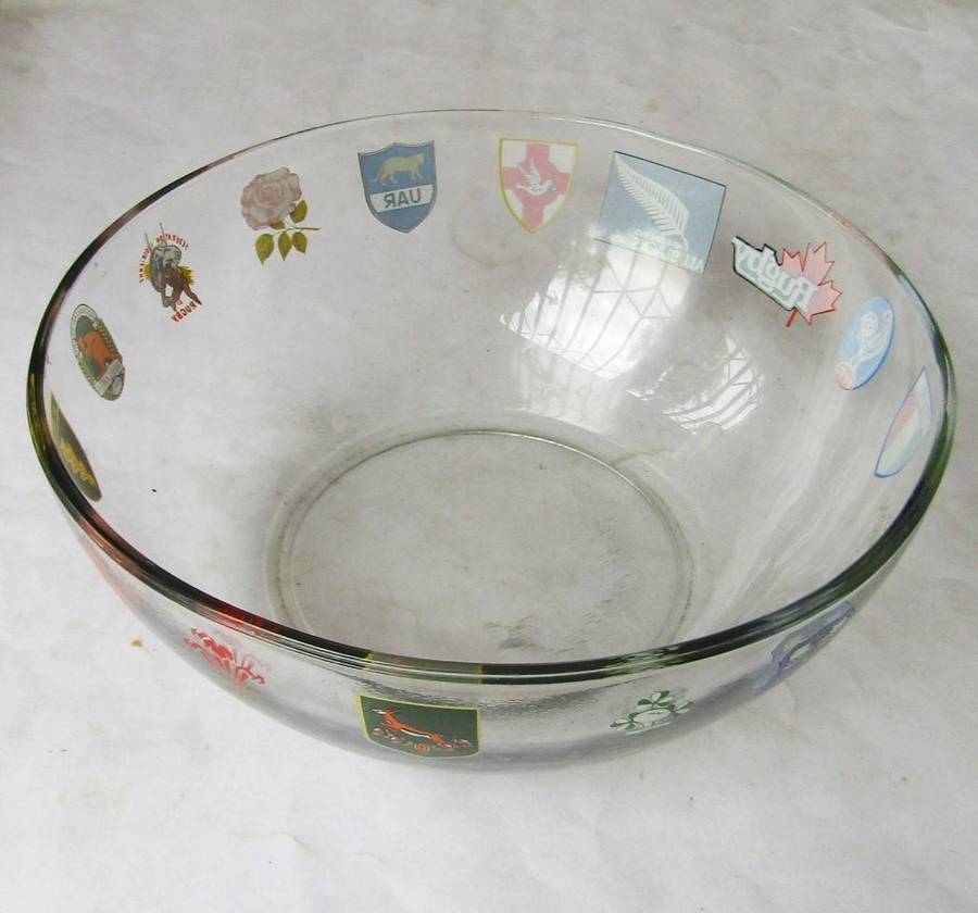 1995 Rugby World Cup Large Glass Salad/ Snack Bowl
