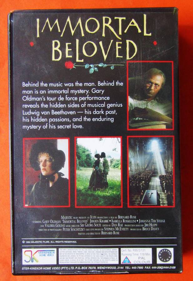 Immortal Beloved - Gary Oldman - Movie VHS Tape (1994)