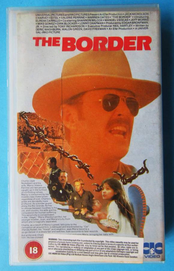 The Border - Jack Nicholson - Movie VHS Tape (1982)