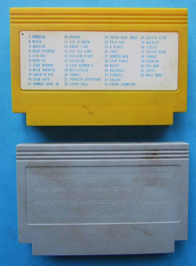 2 Old 8 Bit TV Game Cartridges