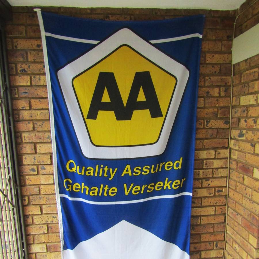 Large Old AA Automobile Association Cloth Banner