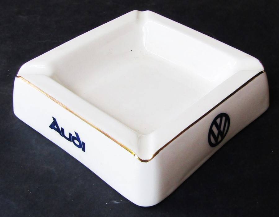 Large Volkswagen Audi Motors Ceramic Ashtray