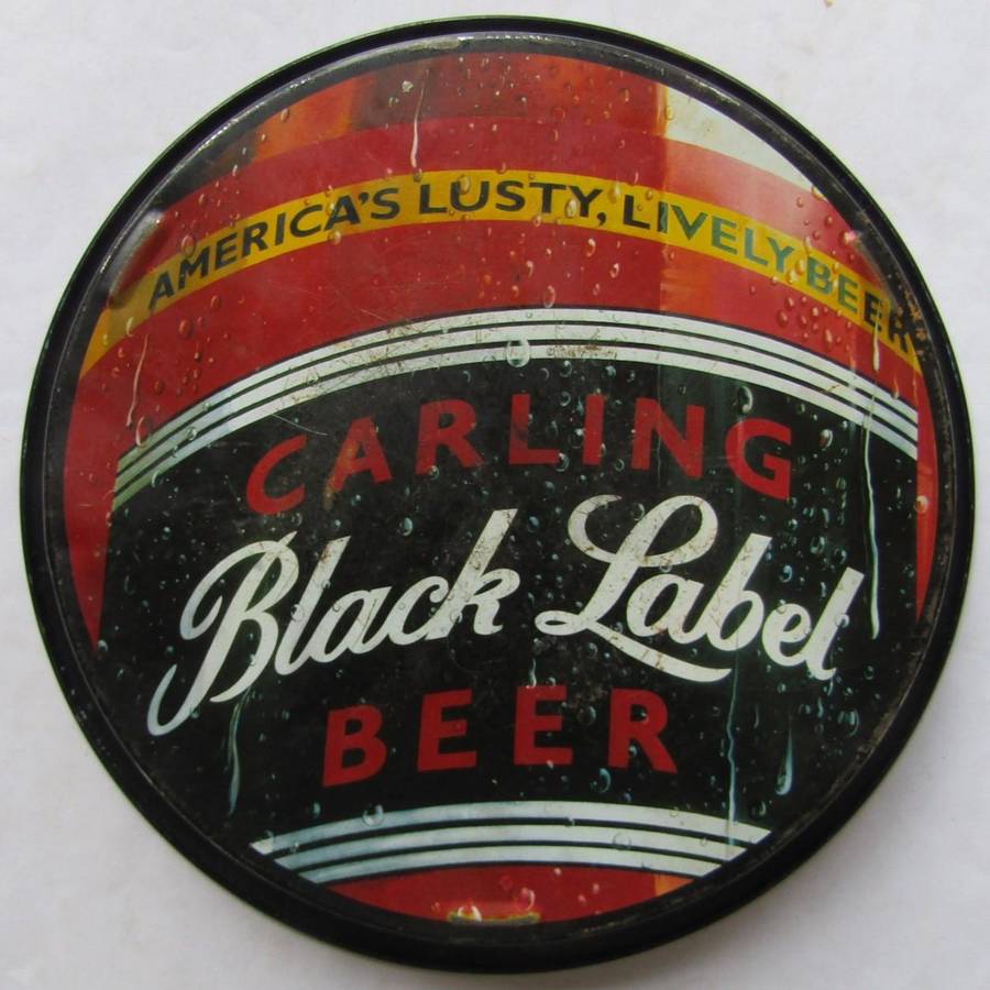 Old Carling Black Label Beer Metal Bar Tray