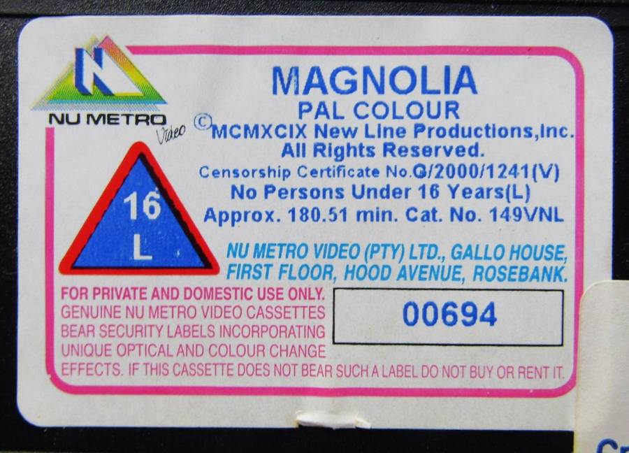 Magnolia - Tom Cruise - Movie VHS Tape (2000)