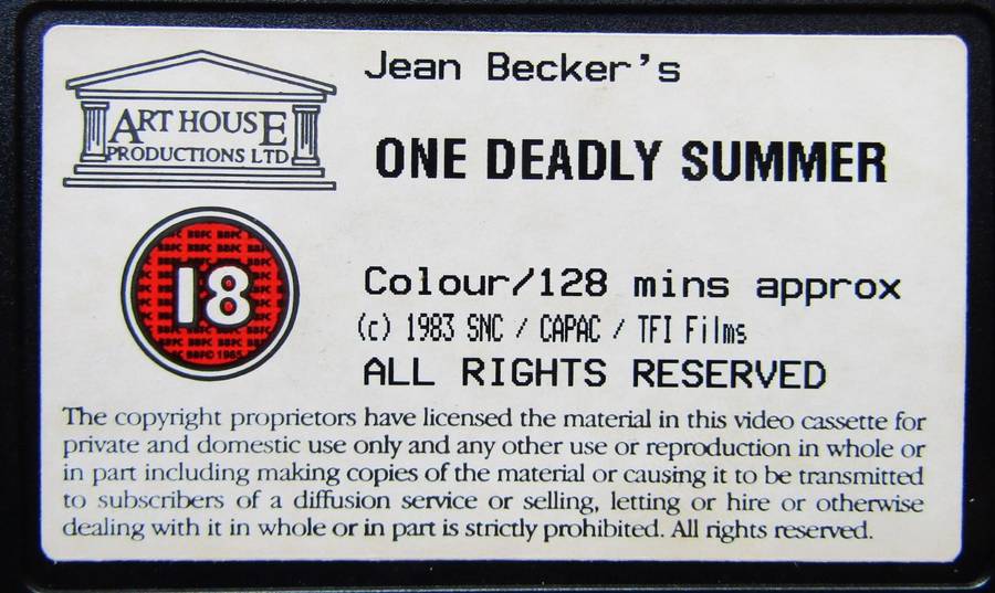 One Deadly Summer - Movie VHS Tape (1983)