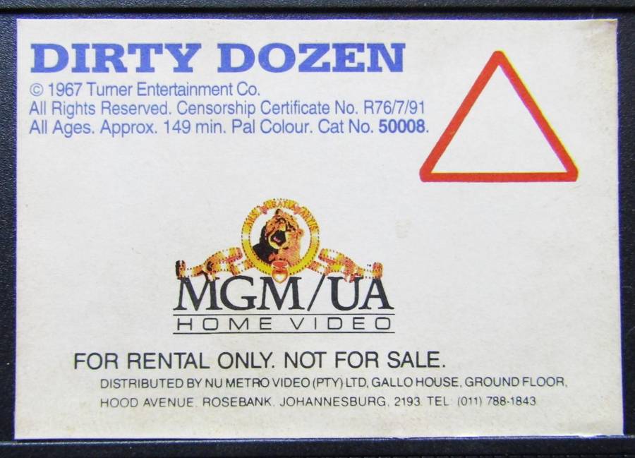 The Dirty Dozen - War Movie VHS Tape (1988)
