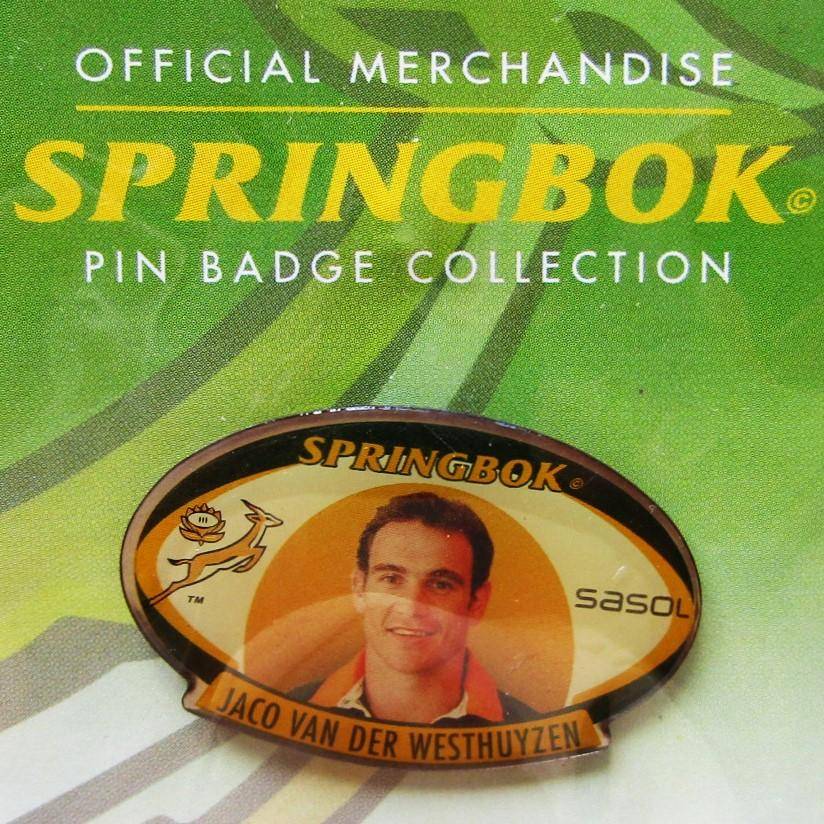 Jaco van der Westhuyzen Springbok Rugby Pin Badge