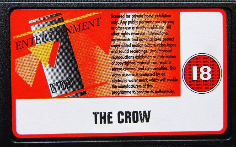 The Crow - Brandon Lee - Horror Movie VHS Tape