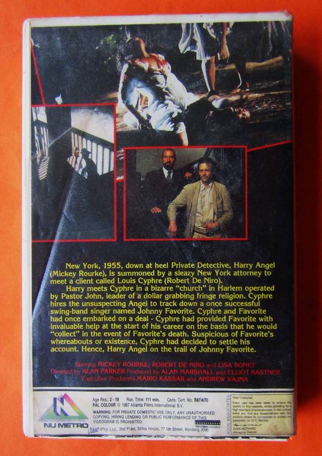 Angel Heart - Horror Movie VHS Tape (1987)