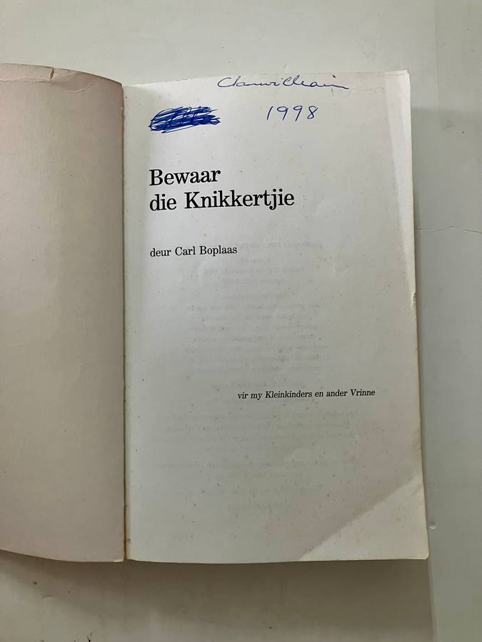 Bewaar dié Knikkertjie - Carl Boplaas. Sagteband, 1e Uitg. 1e dr. 1998