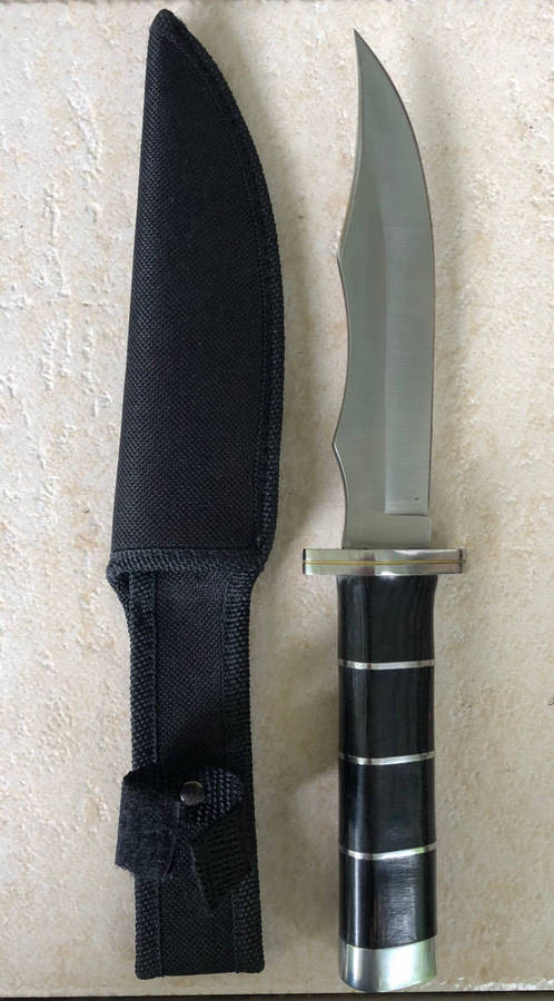 Stainless-Steel Hunting Knife with Sheath.
