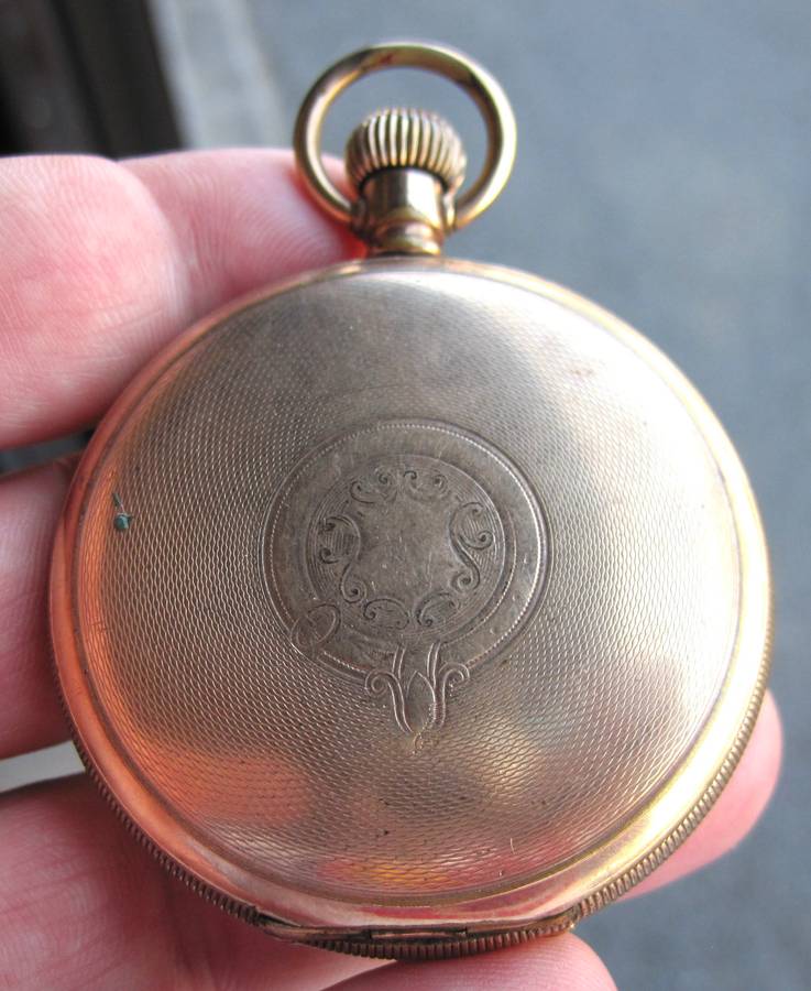 ELGIN Gold-plated hunter pocket watch - For Restoration(Balance Spring)