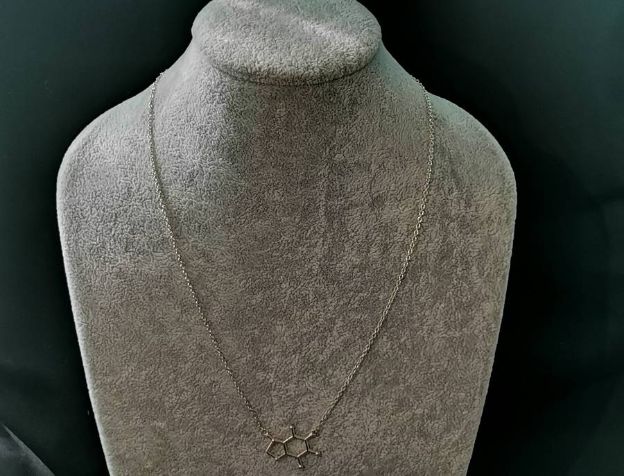 *R1 Auction* Petite Silver Rolo Chain with Molecule Pendant