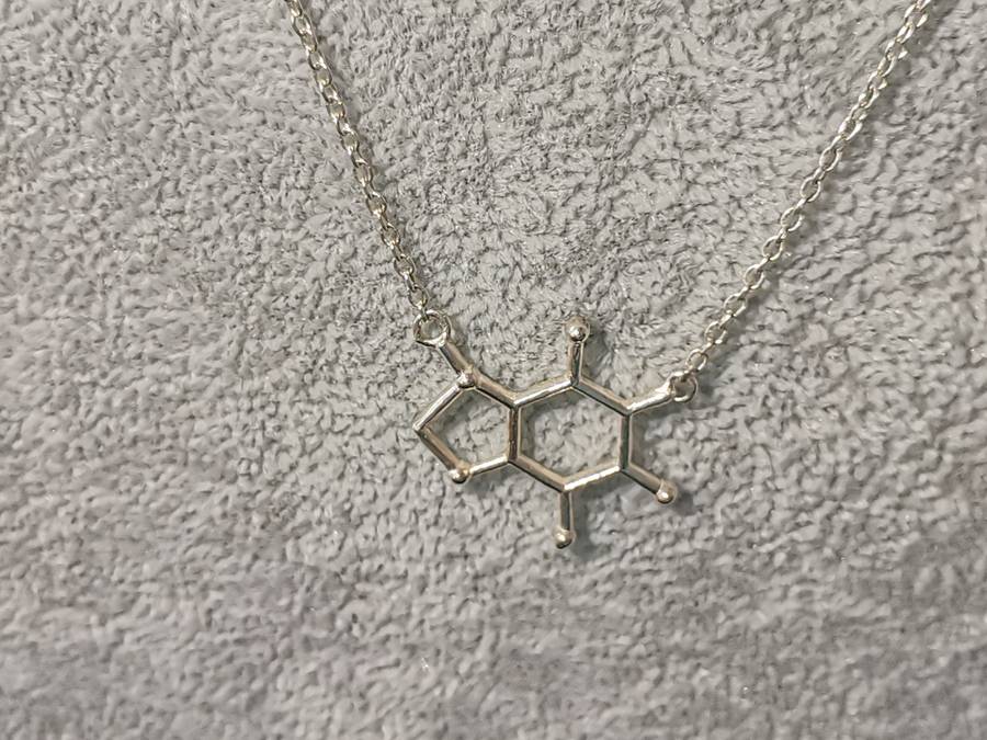 *R1 Auction* Petite Silver Rolo Chain with Molecule Pendant