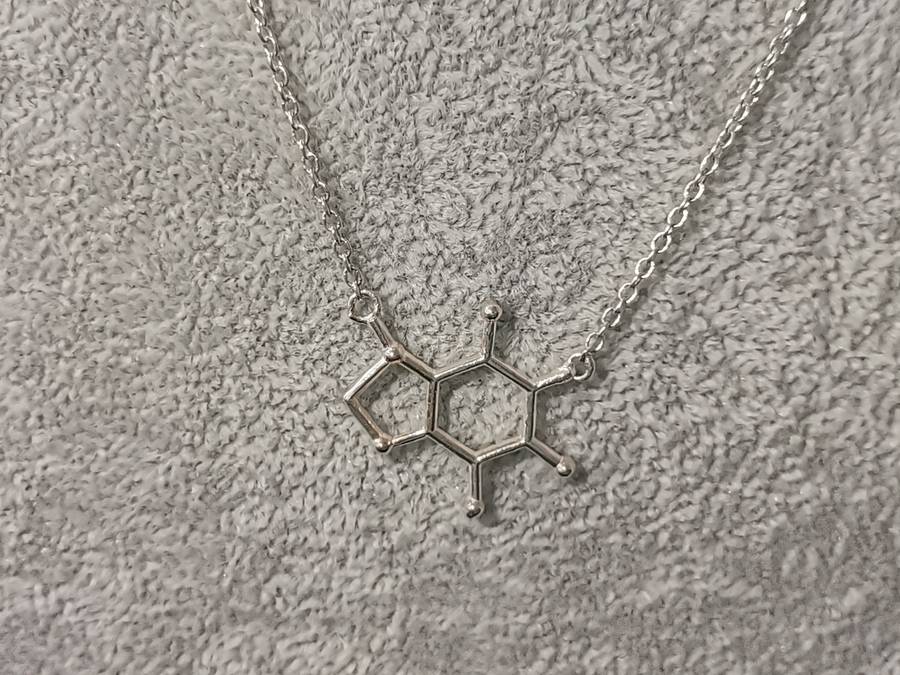 *R1 Auction* Petite Silver Rolo Chain with Molecule Pendant
