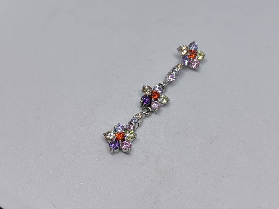 Silver Dangling Flower Pendant