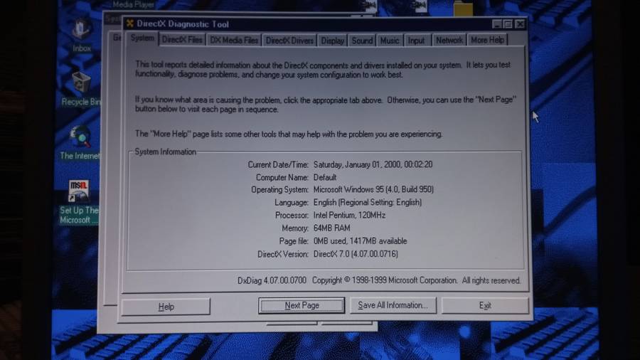 Intel Pentium 120MHz computer